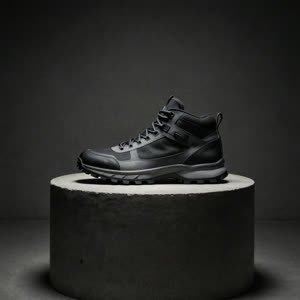 Black trail high top with lugged sole