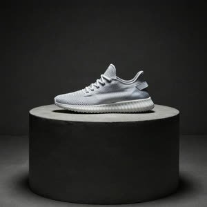 Silver and white technical mesh sneaker